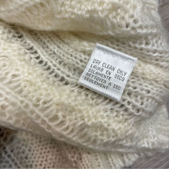 Jones New York Sport White Cowl Turtleneck Mohair Sweater Cable knit classic fit - Picture 2 of 5